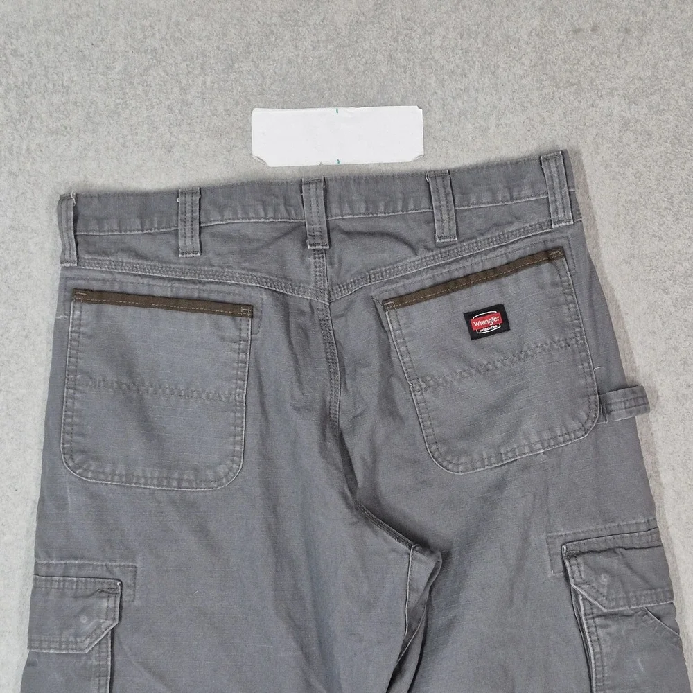 Wrangler Men Pants 34 Gray Cargo Ripstop Work Utility Straight 30